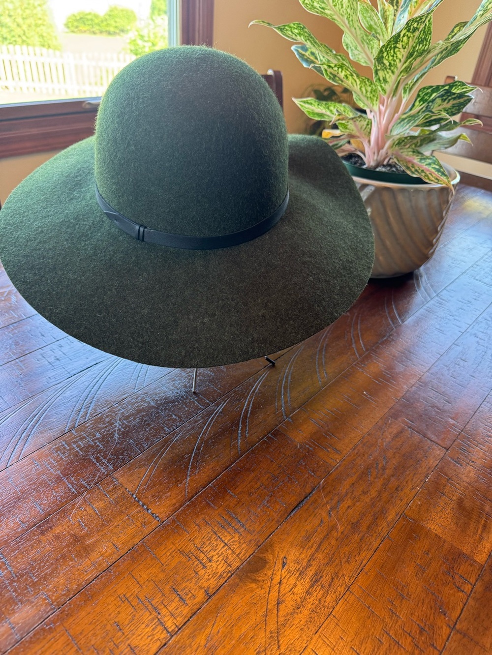 Nordstrom Army Green Wide Brim Felt Hat